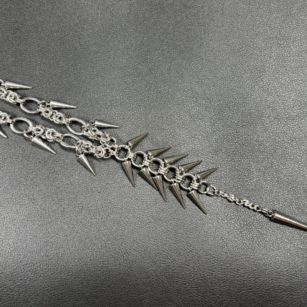 Punk Grunge Rock Rivet Long Pendant Chain Cool Fashion Handmade Geometric Necklace Goth Charm Jewelry Hip Hop Accessories