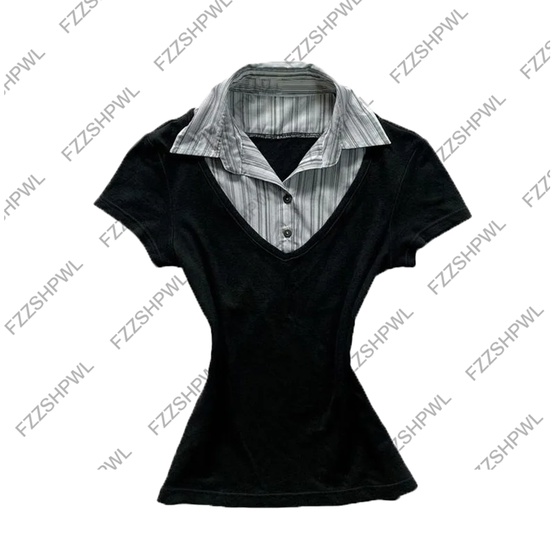 New Striped Long Sleeve Shirt Jacket Women's Summer Design Sensibility Niche slims Smooths Your Silhouette Slimm