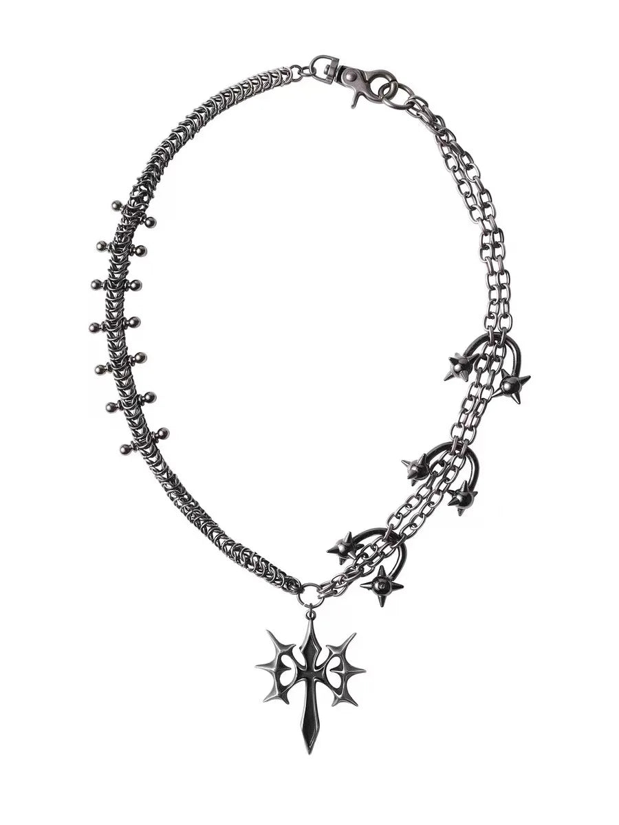 Original punk gothic subculture retro cross heavy industry necklace and neck decoration
