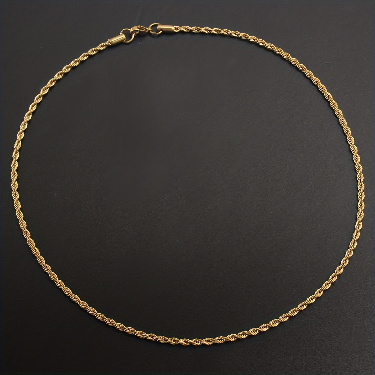 1pc Stainless Steel Twisted Chain Hip Hop Pendant Necklace for Men and Women