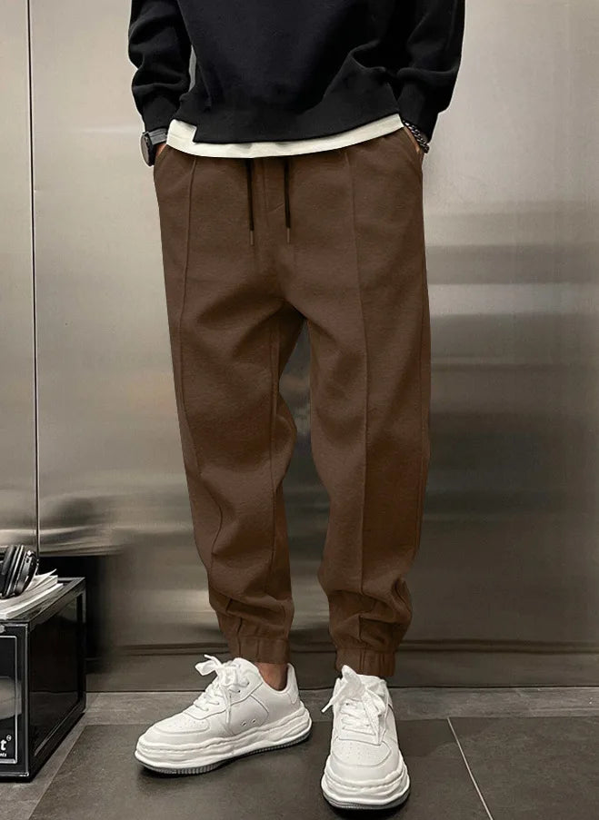 Men's Hip Hop Loose Fit Jogger Pants 2025 Thick Warm Fleece Sweatpants with Drawstring Elastic Cuffs for Casual Streetwear