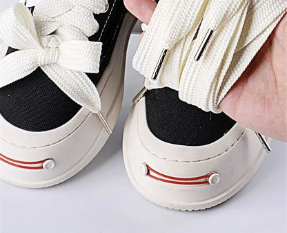 2CM Width Classic Shoelace Casual Teenis Shoe Laces Flat Shoelaces for Sneakers Length 130CM PVC/Metal Head Shoes Accessories