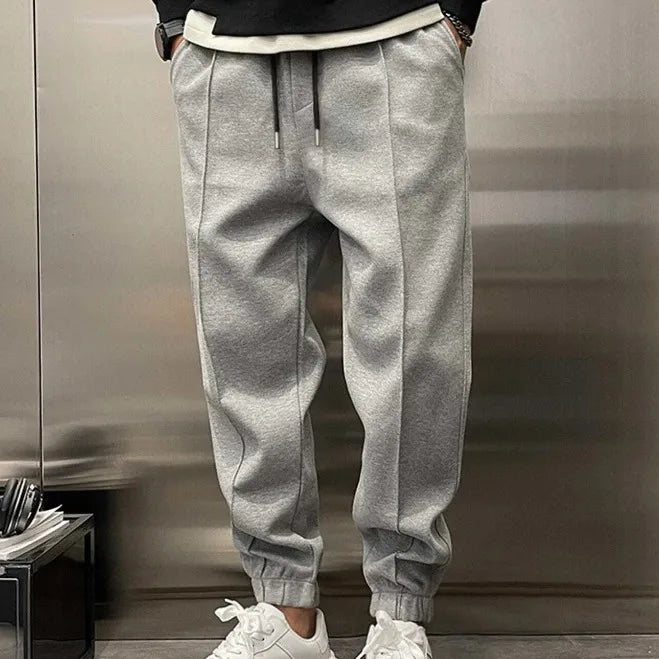 Men's Hip Hop Loose Fit Jogger Pants 2025 Thick Warm Fleece Sweatpants with Drawstring Elastic Cuffs for Casual Streetwear
