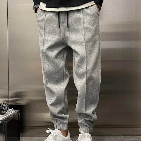 Men's Hip Hop Loose Fit Jogger Pants 2025 Thick Warm Fleece Sweatpants with Drawstring Elastic Cuffs for Casual Streetwear
