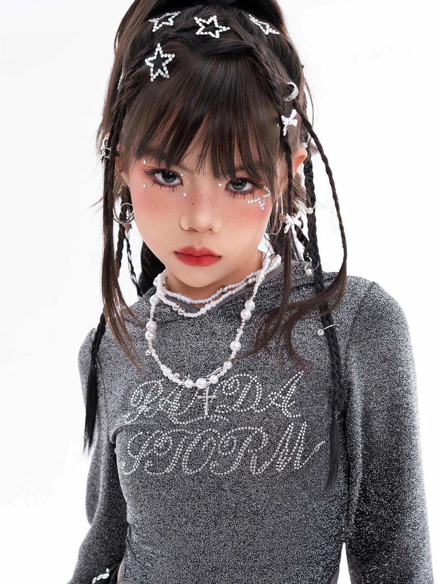 Fashion Girls Hip Hop Dance Clothing Long Sleeves Tops Baggy Pants Kids Jazz Kpop Performance Costume Street Dance Wear BL17513