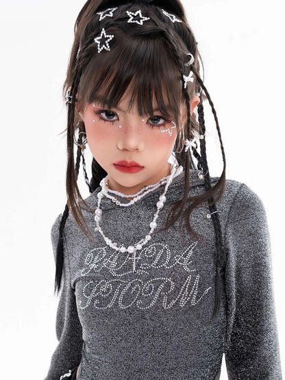 Fashion Girls Hip Hop Dance Clothing Long Sleeves Tops Baggy Pants Kids Jazz Kpop Performance Costume Street Dance Wear BL17513