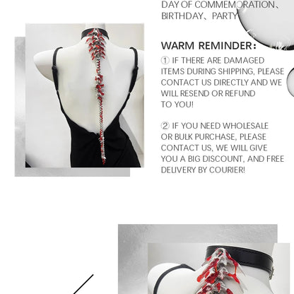 ZHUHE A Silver Blood Drop Necklace With A Spine On The Back, A Subculture Choker, Dark And Niche Gothic Cosplay