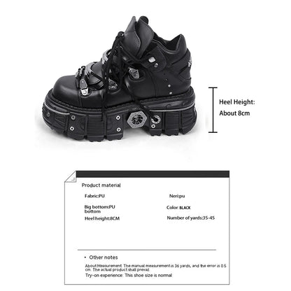 2025 New WoMen's Platform Russian Heavy Metal Punk Increase Height Daddy Shoes Men