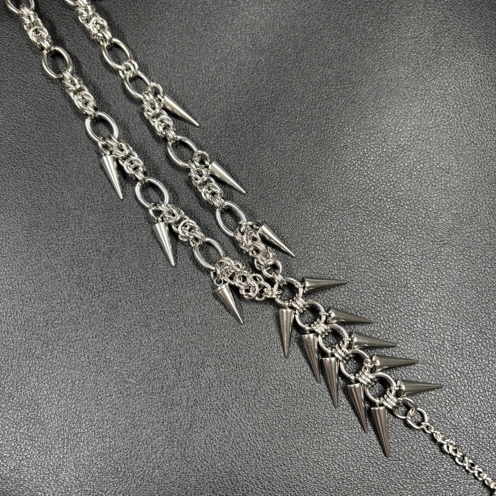 Punk Grunge Rock Rivet Long Pendant Chain Cool Fashion Handmade Geometric Necklace Goth Charm Jewelry Hip Hop Accessories