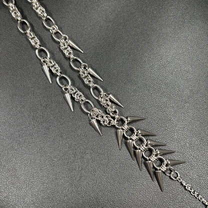 Punk Grunge Rock Rivet Long Pendant Chain Cool Fashion Handmade Geometric Necklace Goth Charm Jewelry Hip Hop Accessories