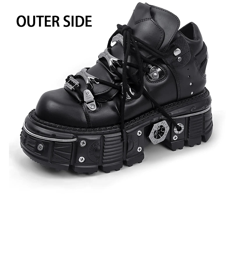 2025 New WoMen's Platform Russian Heavy Metal Punk Increase Height Daddy Shoes Men