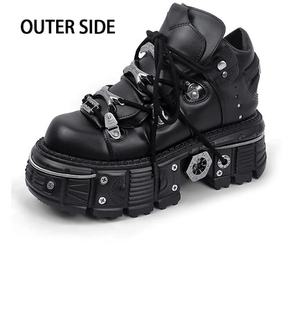 2025 New WoMen's Platform Russian Heavy Metal Punk Increase Height Daddy Shoes Men