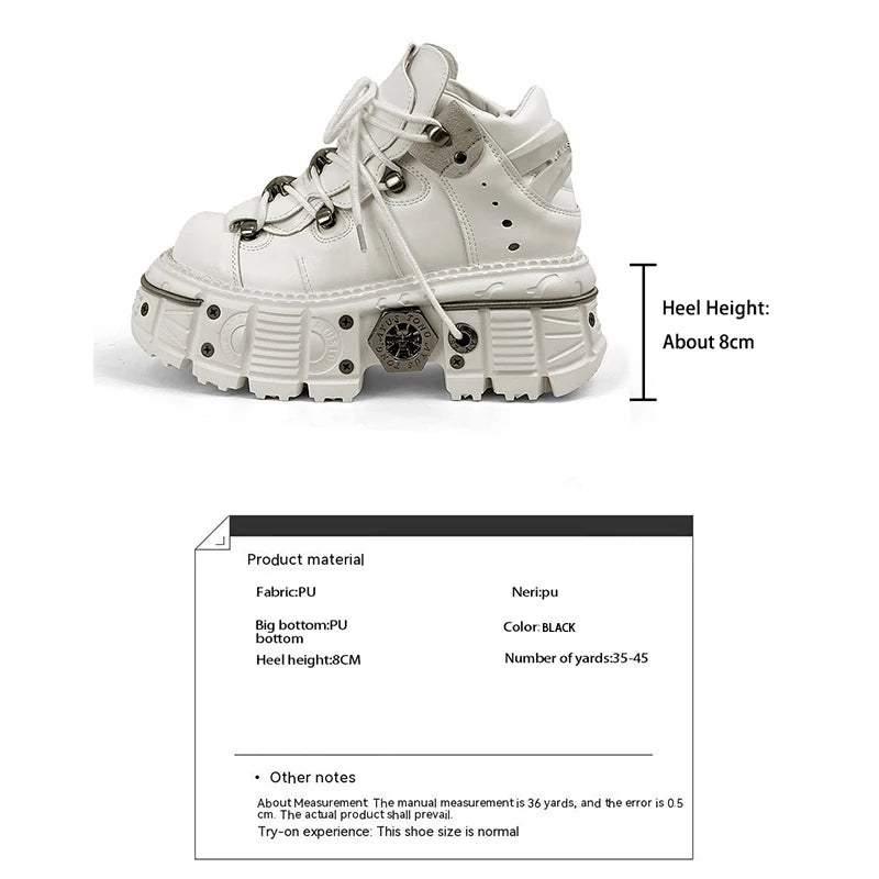 2025 New WoMen's Platform Russian Heavy Metal Punk Increase Height Daddy Shoes Men