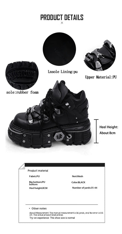 2025 New WoMen's Platform Russian Heavy Metal Punk Increase Height Daddy Shoes Men