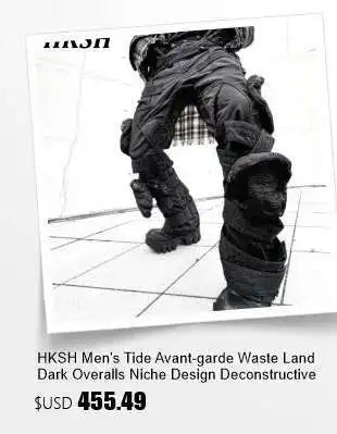 HKSH Autumn Winter Men's Tide Punk Dark Deconstruction Vintage 3D Pockets Techwear High Sense Hooded Cotton Padded Jacket HK3329