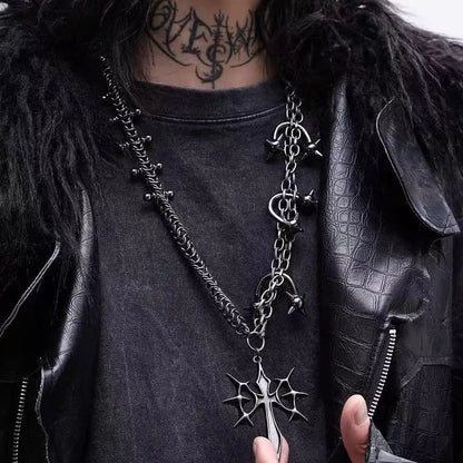 Original punk gothic subculture retro cross heavy industry necklace and neck decoration