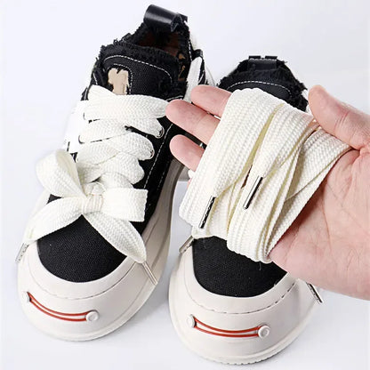 2CM Width Classic Shoelace Casual Teenis Shoe Laces Flat Shoelaces for Sneakers Length 130CM PVC/Metal Head Shoes Accessories