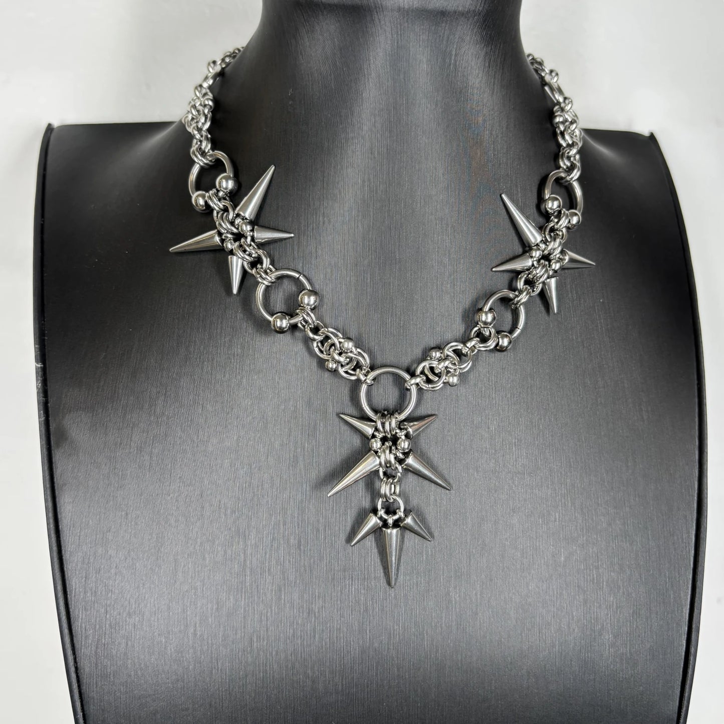 Punk Grunge Rock Rivet Pendant Chain Cool Fashion Handmade Geometric Necklace Goth Charm Jewelry Hip Hop Accessories