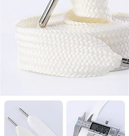 2CM Width Classic Shoelace Casual Teenis Shoe Laces Flat Shoelaces for Sneakers Length 130CM PVC/Metal Head Shoes Accessories