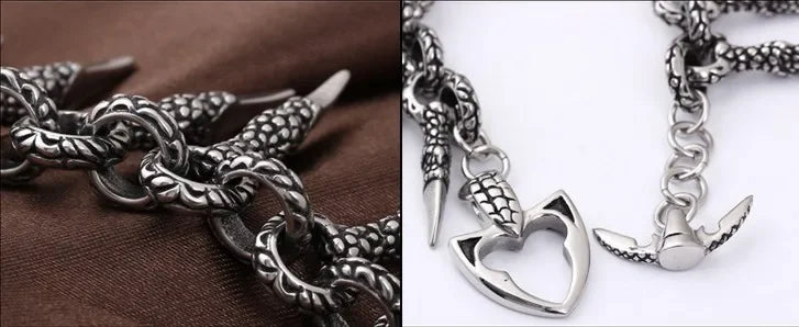 Fashionable Personalized Chains， Stainless Steel Dragon Claw Men's Bracelet