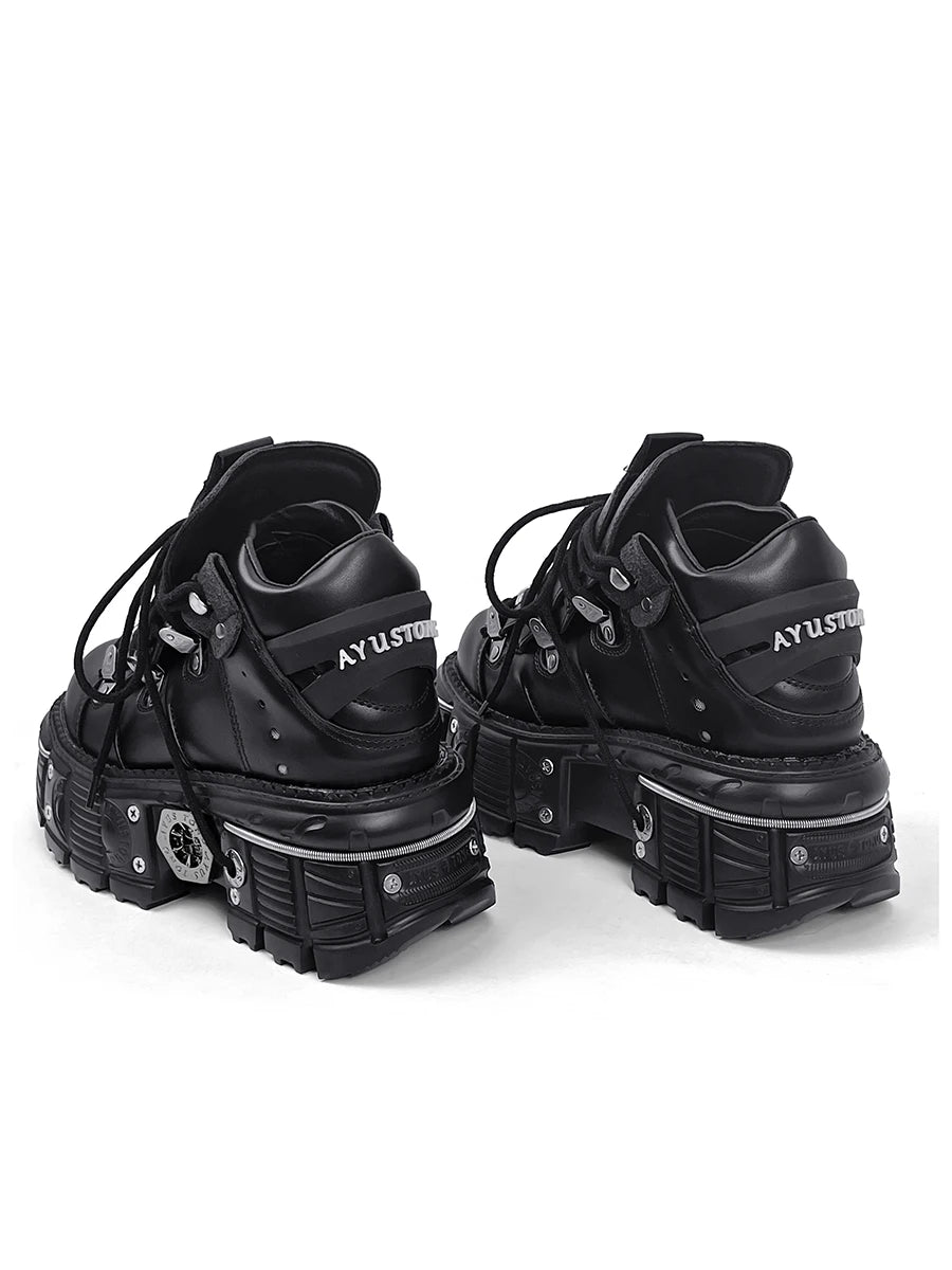2025 New WoMen's Platform Russian Heavy Metal Punk Increase Height Daddy Shoes Men