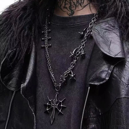 Original punk gothic subculture retro cross heavy industry necklace and neck decoration