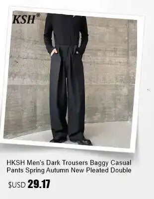 HKSH Spring Autumn New Men's Tide Punk Splice Jackets Split Burr Washed Retro Waste Land Chic Coat Dark Cotton Streetwear HK2418