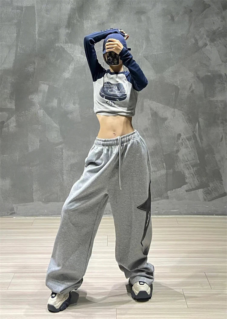 Women's Pants Fashion High Waist Hip Hop Trousers Woman Loose Jogging Sweatpants Casual Pant Wide Leg Trousers Streetwears New
