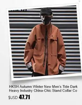HKSH Autumn Winter Men's Tide Punk Dark Deconstruction Vintage 3D Pockets Techwear High Sense Hooded Cotton Padded Jacket HK3329