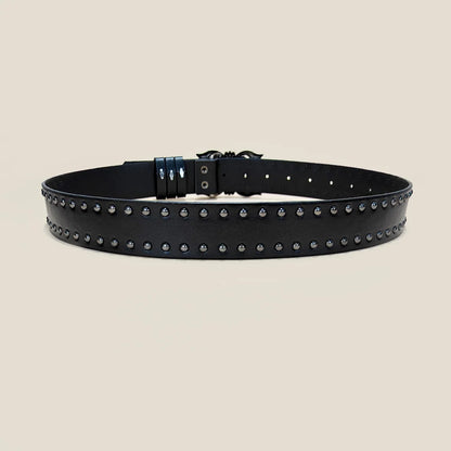 Unisex Jeans Belt Female Punk 3.8cm Wide Belts For Women Plus Size Luxury Designer Cross Men's belt Gothic Rivet Waistband Male