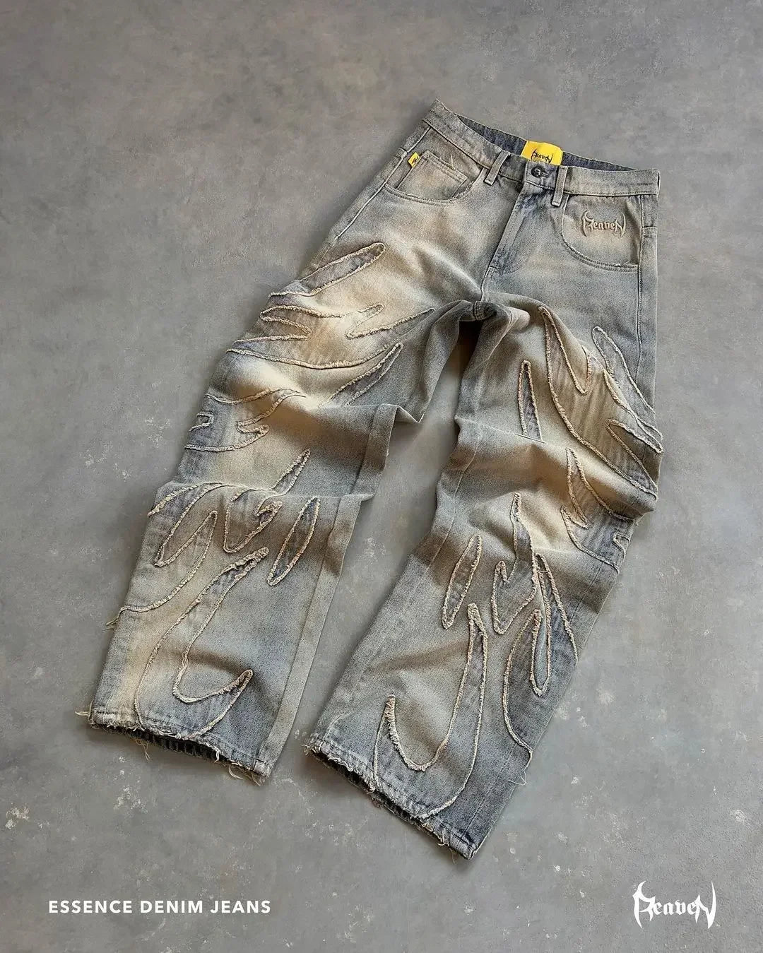 Harajuku Embroidered Retro High Waisted Wide Leg Pants Design Loose Jeans Hip Hop Punk Streetwear Jeans Y2K Men and Women Pants