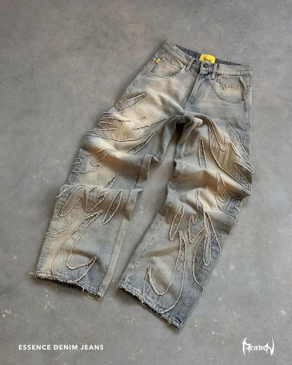 Harajuku Embroidered Retro High Waisted Wide Leg Pants Design Loose Jeans Hip Hop Punk Streetwear Jeans Y2K Men and Women Pants