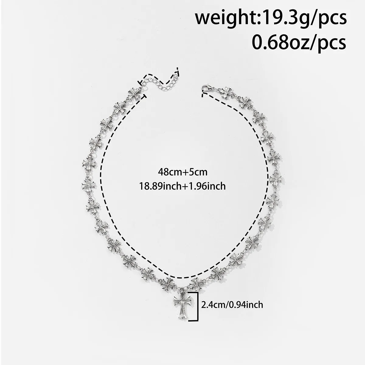 Punk Vintage Silver Cross Patchwork Necklace Ladies Gothic Design Charm Clavicle Chain Y2k Holiday Party Accessorie Jewelry Gift