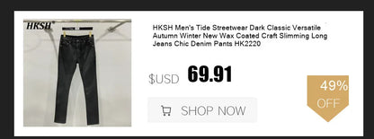 HKSH Spring Autumn Men Punk Waste Land Pleated Asymmetric Loop Vintage Washed Cotton Jacket Techwear Dark Motorcycle Coat HK4372