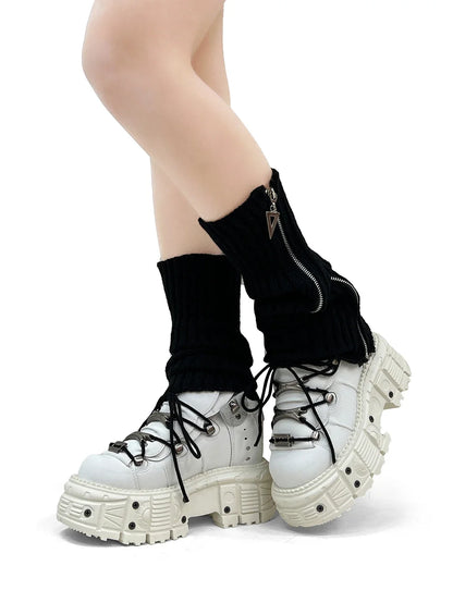 2025 Cyberpunk Heavy Metal Women's Small Height Increasing Lace-up Men Tabby Dark Goth Rock Platform Shoes 8cm