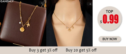 GANEMLY 316L Stainless Steel Casting Metal Cross Pendant Necklace For Men Women Punk Hip Hop Chain Collar Jewelry Waterproof