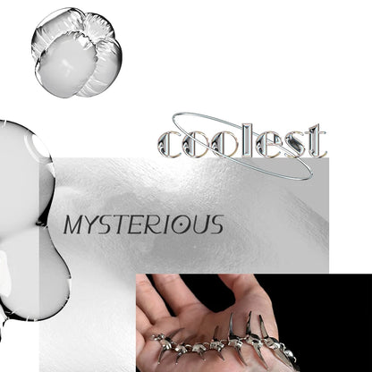 The Fishbone Shackle Necklace In A Punk And Cold Style, Made Of Copper Alloy, Is A Neutral Carnival Jewelry Accessory