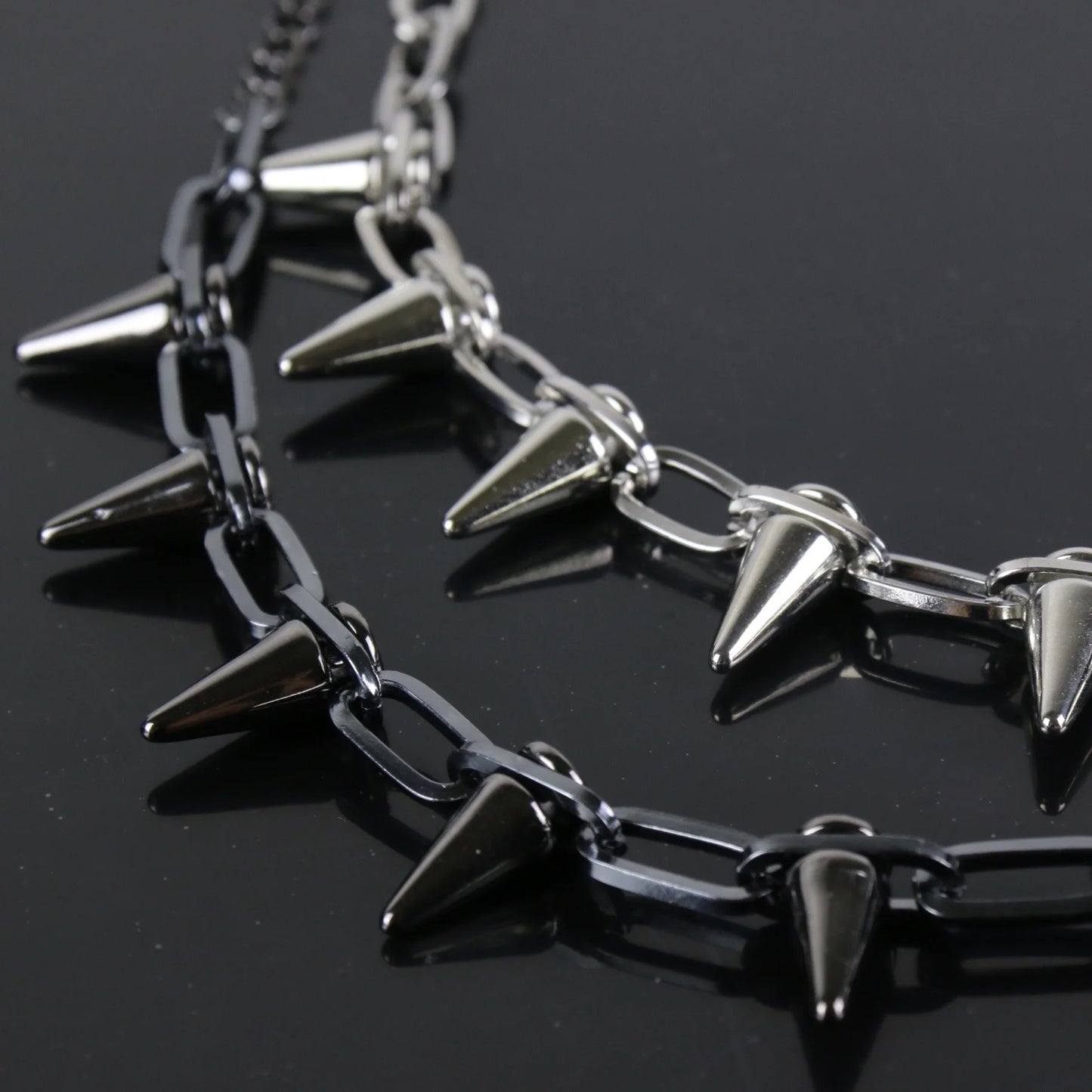 Hip Hop Black Alloy Rivet Men Necklace Punk Metal Choker Neogoth Fashion Jewelry Trendy Accessories