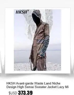 HKSH Autumn Winter Men's Tide Punk Dark Deconstruction Vintage 3D Pockets Techwear High Sense Hooded Cotton Padded Jacket HK3329