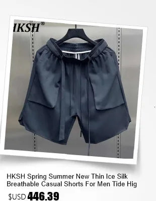 HKSH Spring Autumn New Men's Tide Punk Splice Jackets Split Burr Washed Retro Waste Land Chic Coat Dark Cotton Streetwear HK2418
