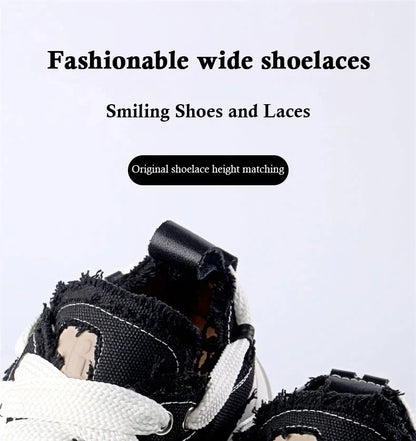 2CM Width Classic Shoelace Casual Teenis Shoe Laces Flat Shoelaces for Sneakers Length 130CM PVC/Metal Head Shoes Accessories