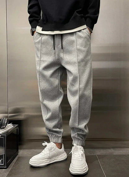 Men's Hip Hop Loose Fit Jogger Pants 2025 Thick Warm Fleece Sweatpants with Drawstring Elastic Cuffs for Casual Streetwear