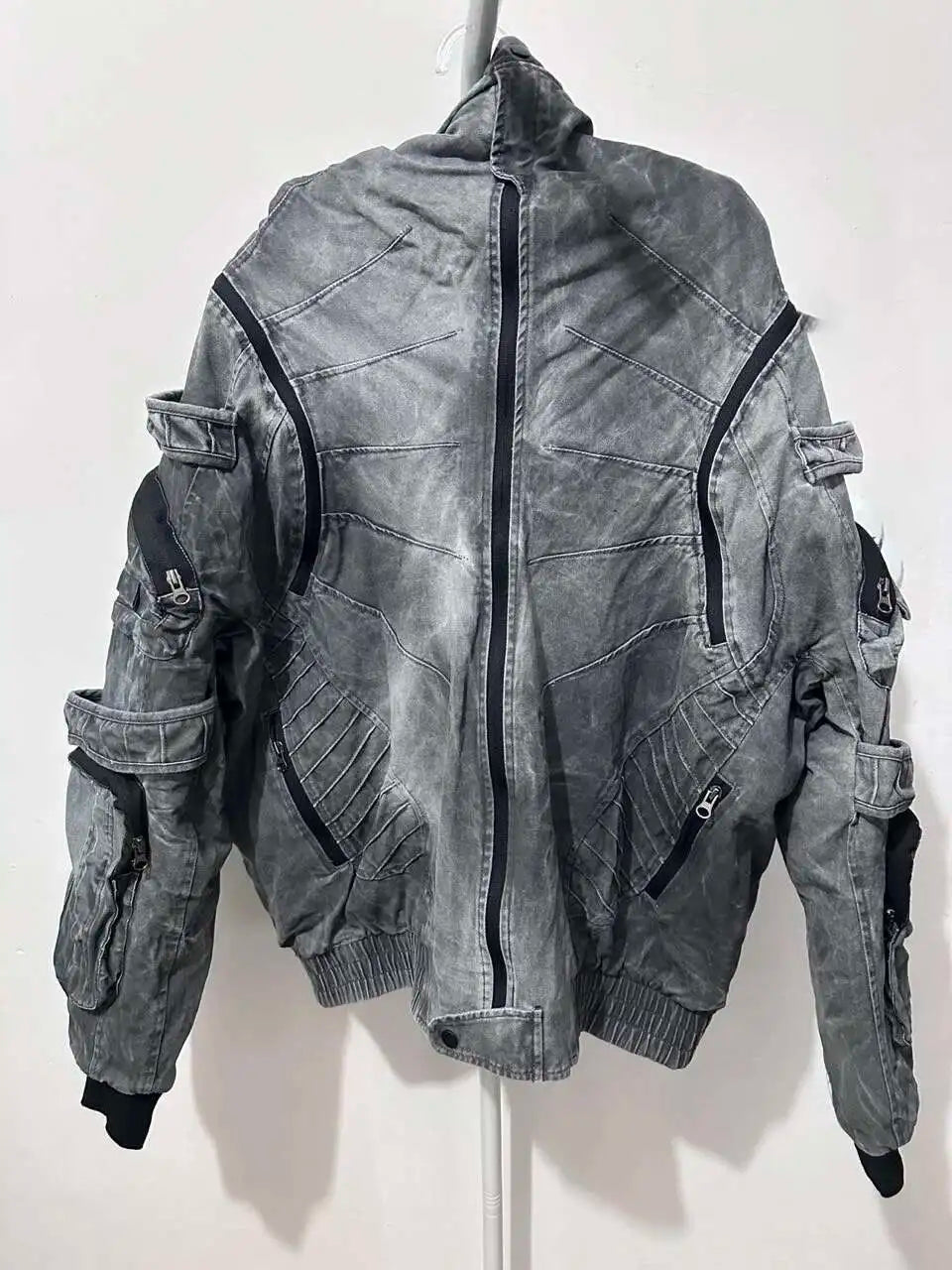 HKSH Autumn Winter Men's Tide Punk Dark Deconstruction Vintage 3D Pockets Techwear High Sense Hooded Cotton Padded Jacket HK3329