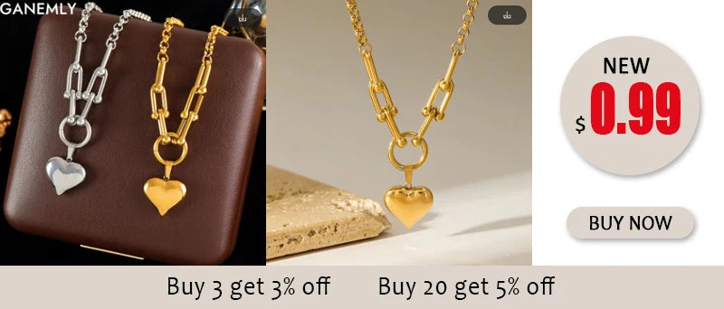 GANEMLY 316L Stainless Steel Casting Metal Cross Pendant Necklace For Men Women Punk Hip Hop Chain Collar Jewelry Waterproof