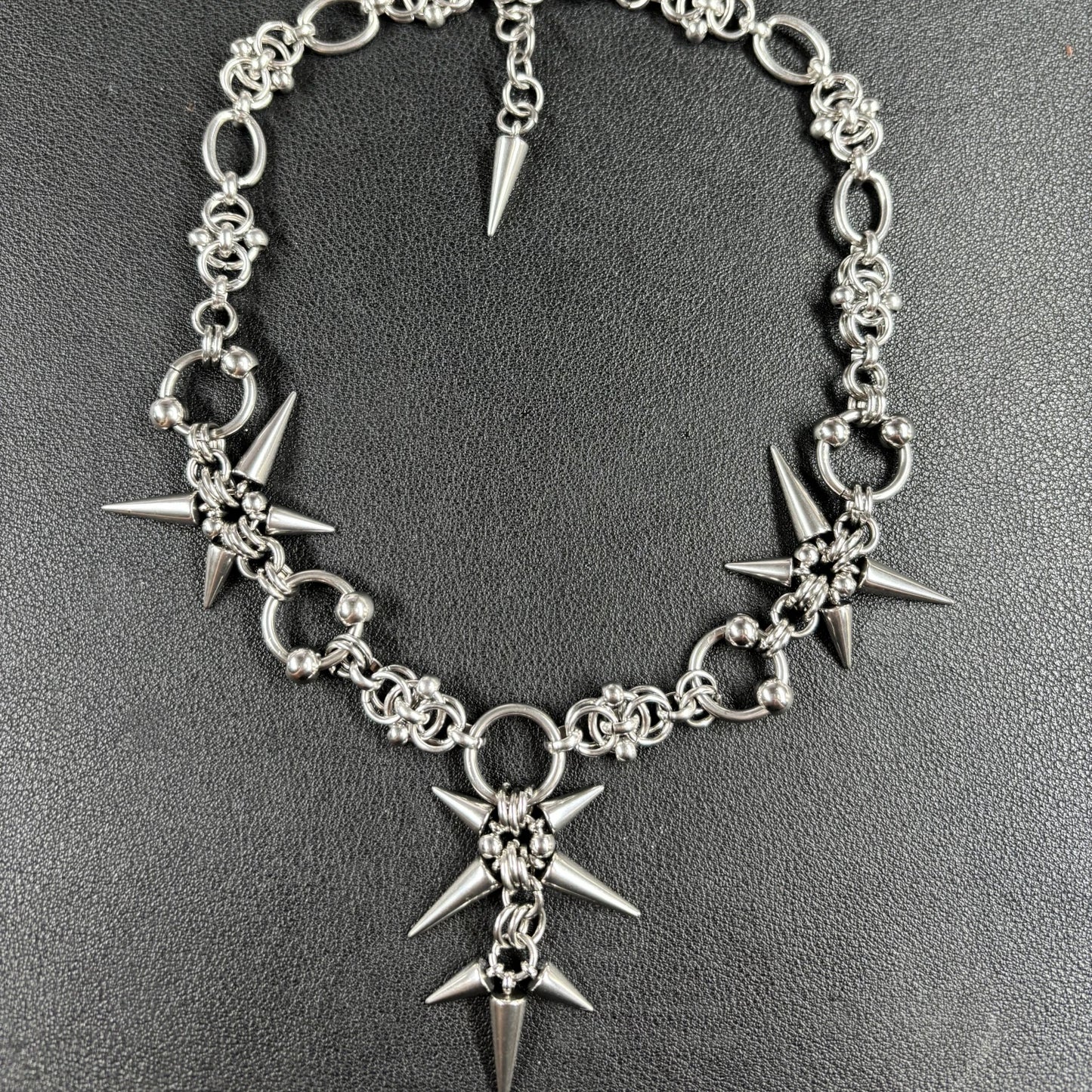 Punk Grunge Rock Rivet Pendant Chain Cool Fashion Handmade Geometric Necklace Goth Charm Jewelry Hip Hop Accessories