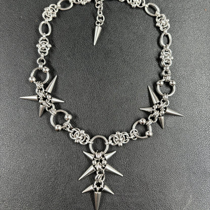 Punk Grunge Rock Rivet Pendant Chain Cool Fashion Handmade Geometric Necklace Goth Charm Jewelry Hip Hop Accessories