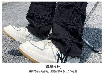 2023 men jeans Pants Hole Ripped Hip Hop Straight Vintage Denim Trousers hip-hop Retro Washed Straight Men pants y2k jeans