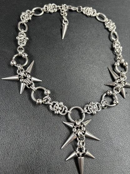 Punk Grunge Rock Rivet Pendant Chain Cool Fashion Handmade Geometric Necklace Goth Charm Jewelry Hip Hop Accessories