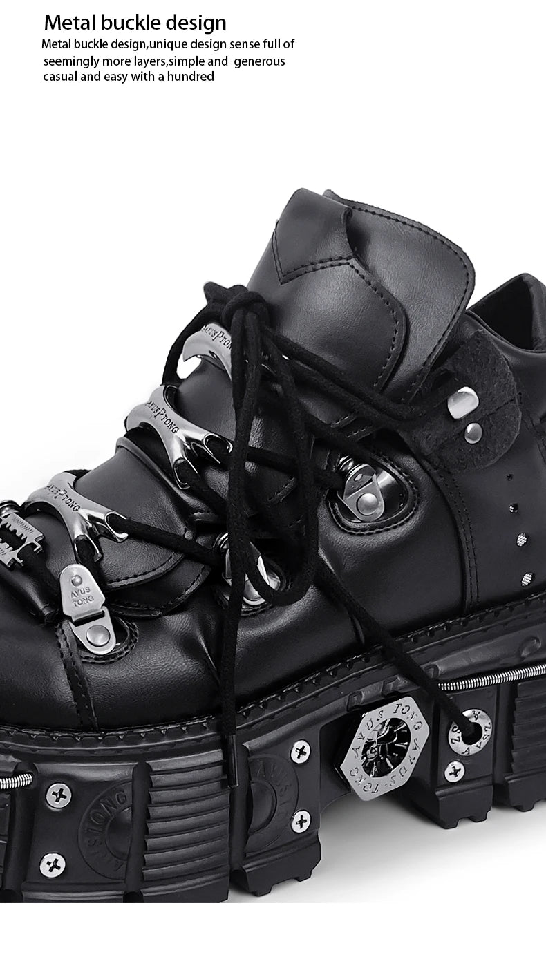 2025 New WoMen's Platform Russian Heavy Metal Punk Increase Height Daddy Shoes Men
