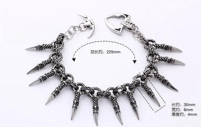 Fashionable Personalized Chains， Stainless Steel Dragon Claw Men's Bracelet
